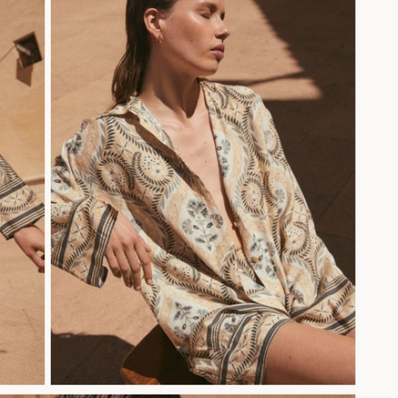 H & M Loose Fit Floral Shirt Size Medium - Picture 3 of 8